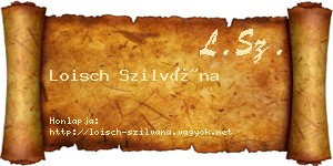 Loisch Szilvána névjegykártya